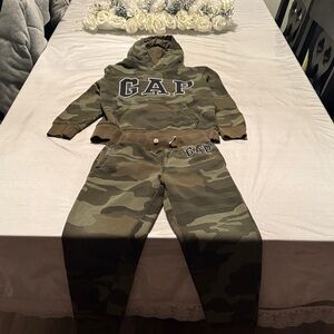 GAP Green Camouflage Hoodie and Joggers